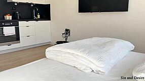 hey sharing is caring when pawg stepmom offers her pussy on the hotel bed