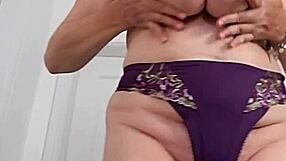 Tiny dicked man worships giantess gilf maria's massive tits and pussy