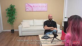 Pink Agency Model Faces Boss's Final Cock Test Orgasm In Office Photoshoot Interview