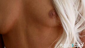Teen Blonde Big Ass Eats Pizza Relaxing Home Undressing