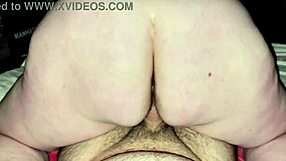 thick white bbw milf spreads big fat ass for huge creampie load inside!
