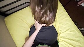 Stepsister's Bare Pussy Peeks Under Skirt in Bed? Doggystyle Surprise Awaits