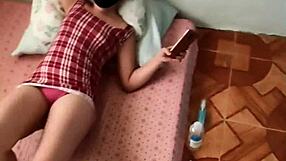 Cheating Asian Wife Texts Husband While Friend Pounds Her Tight Pussy Homemade