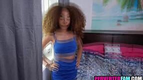 ebony teen 18+ spreads pussy to bribe stepbrother for taboo fuck