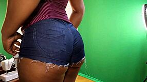 the curvy black wife slips into sexy black and white bikinis flaunting her big ass and tits in homemade try on haul