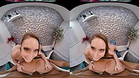 Alura Jenson and Laney Grey Bent Over Blowjob Cum Swap