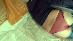 stepmom gets wet fingering watching stepson stroke huge cock voyeur style