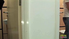 Busty Brunette Sluts Ride Cowgirl Lick Pussy in Bathroom 4some Orgy