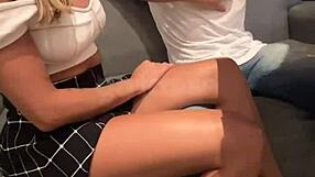 Wife Sneaks Bar Flirt While Cuck Watches Then BDSM Ties for Anal Creampie Squirt Facial