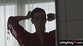 big titted latvian teen simone sheds robe for steamy pussy-revealing romantic bath soak