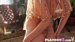small tits redhead teen model madeline amour poses after stripping clothes off