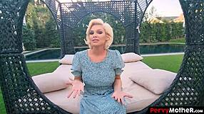 Classy Stepmom Strips for Stepson's Visual Orgasm - Watch Mommy Tease!