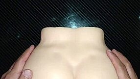 Homemade close-up doggystyle creampie on huge ass fuck doll pussy lips