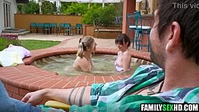 Virgin Niece Deflowered by Pervy Uncle and Stepsister in Taboo Threesome