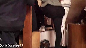 That juicy bubble butt latina in spandex gets spied on hard