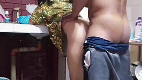 pinay nila bends over for kuya's big cock doggystyle in kitchen.
