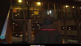 Street artist Melany Mendes' big tits bounce as I pick her up?
