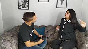 shy colombian aaroon mush's first casting: deepthroat or chicken out?