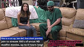 Perv Doctor fingers Aria Nicole's ass humiliating her in latex hospital