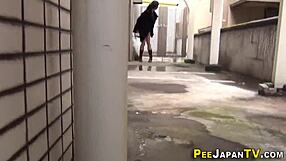 watch these asian fetish babes publicly urinate outdoors in voyeur golden shower madness!!