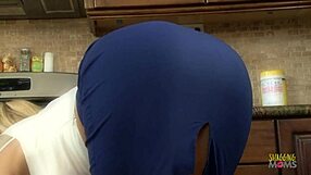 imagine blonde milf tattooed stepmom's mature pussy grinding your face in kitchen fantasy
