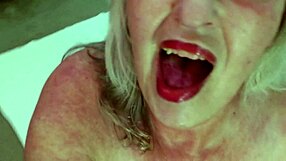 silver-haired dawnskye1962 roleplays ir humiliation worshipping robert's bbc with her thick curvy hairy pussy and big natural tits