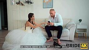 Raven-Haired Bride in Wedding Dress Takes Rough Anal Cock Pounding Moaning Loudly