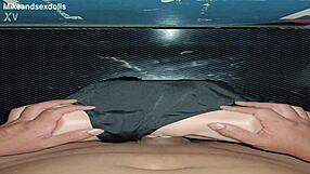 Trailer candy's swimsuit hides nothing during intense pussy pounding