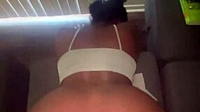 skinny slut shakes big ass on monster bbc in living room sneak