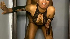 petite fishnet slut screams riding cock before dinner out