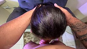 She bounces on my thick cock before I creampie her tight ass