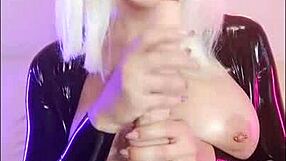 Latex-Clad Mistress Octokuro Commands Jerk Off with Her Massive Tits and Dildo Toys