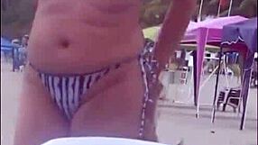stepson blasts cumshot on my hairy pussy after beach flash