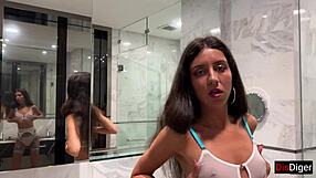 Fucking hot bitch tight anal in shower