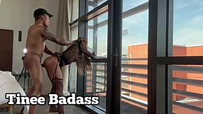 i banged petite ebony hard in fishnets backstage