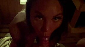 Monika Fox Sucks Cock with Pierced Nipples in Sauna