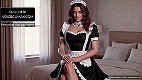 hot hotel maid catches you stroking and takes over your finish