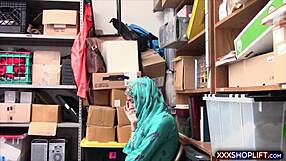 cute hijab shoplifter bent over doggystyle fucked rough by officer
