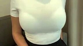 Stepmom flashes bra in short skirt