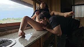 My latina lover moans loud as i fuck her big ass deep in the mountain then cum inside