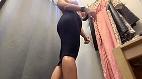 Amateur Milf Excitedly Tries Dresses Revealing Big Tits Nipples Public Outdoor