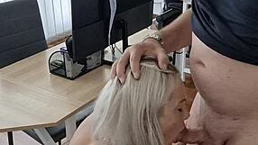 Boss bends me over DESK for DOGGYSTYLE FUCK in lingerie at work office pov