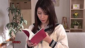 naughty japanese student mitsuki akai deepthroats big asian cock to intense orgasm