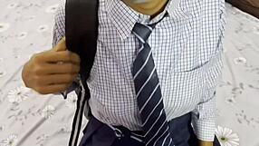 Desi schoolgirl virgin gets hardcore fucked different ways by big cock hindi