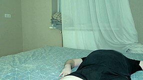 stepmom strips panties in the heat then kneels to suck stepson's throbbing cock deep