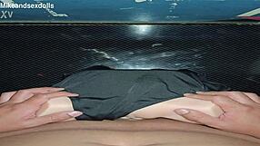 Trailer candy's swimsuit hides nothing during intense pussy pounding