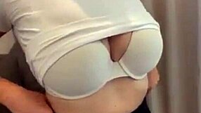 Stepmom flashes bra in short skirt