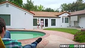 Virgin Niece Deflowered by Pervy Uncle and Stepsister in Taboo Threesome