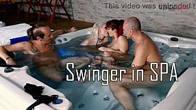 Heart racing first swinger club orgy explodes with blonde redhead cumshots and group passion everywhere.