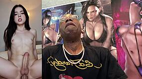 Trans Teen Sucks Christmas Cock Till Ebony Cum Eruption
